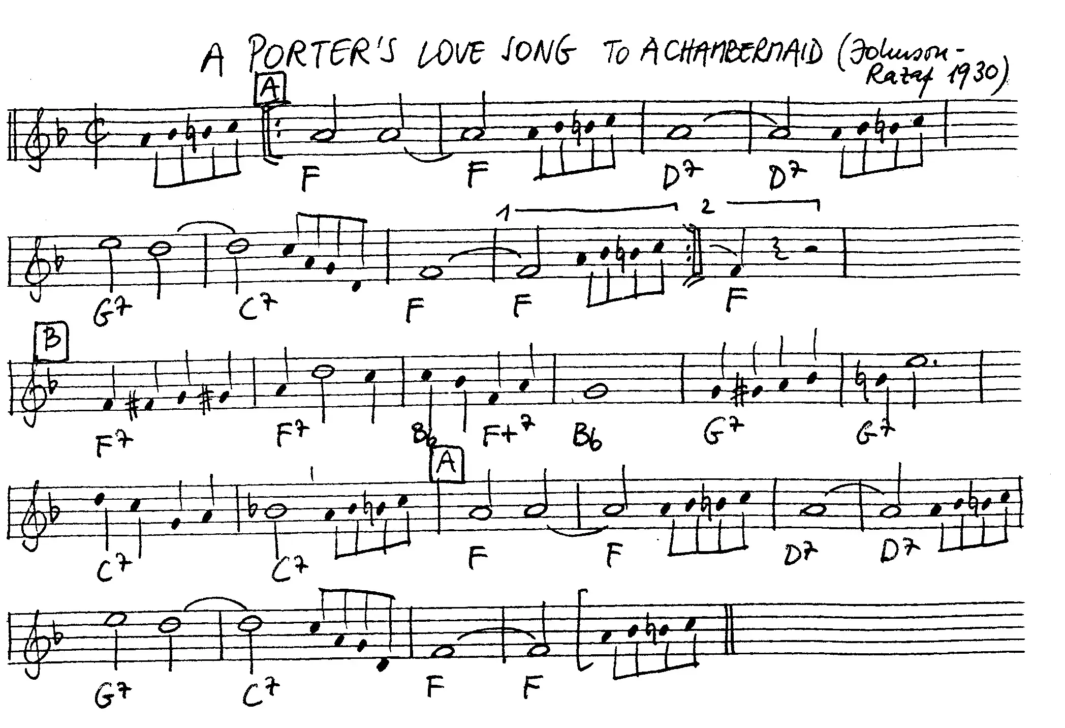 a porter's love song partition gratuite - Offerte par The Jungle Jazz Band